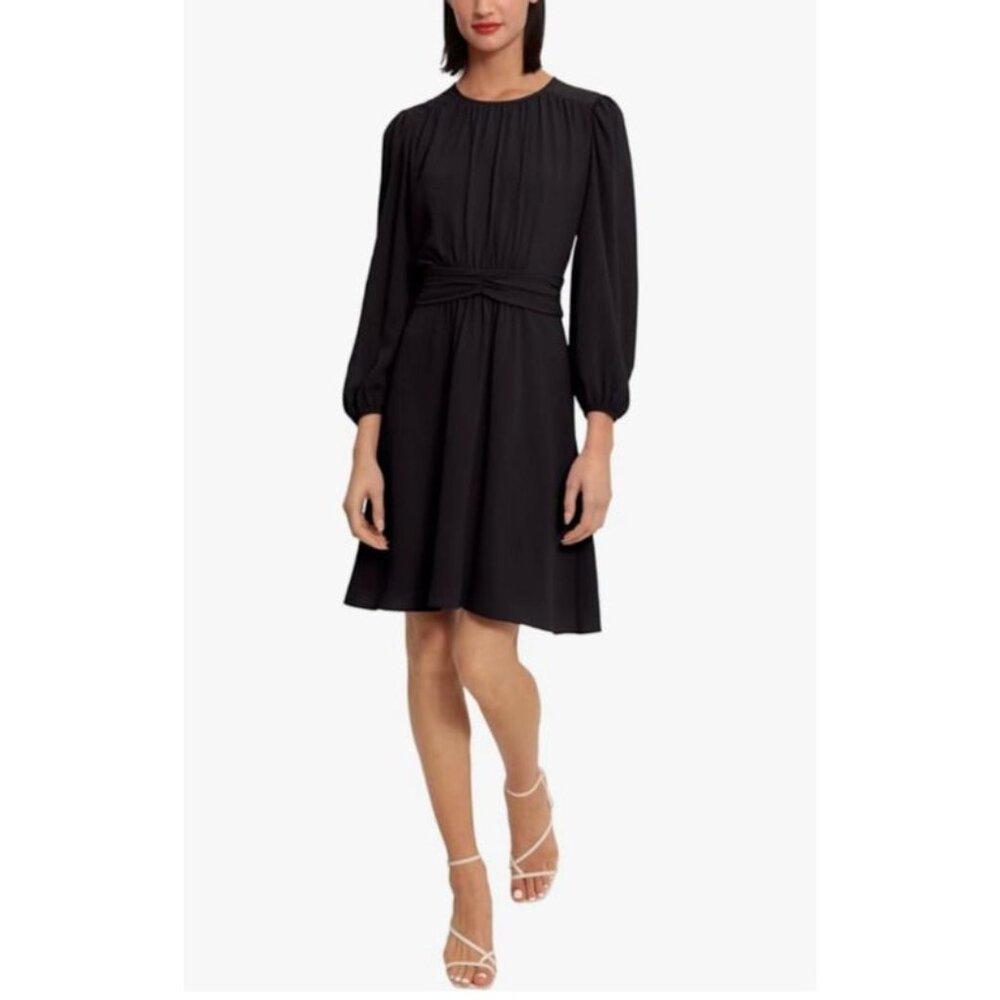 Donna Morgan Black 10 Long Sleeve Dress Stretch Career Church Washable NWT